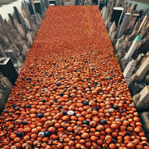 Central Park Covered in Basketballs