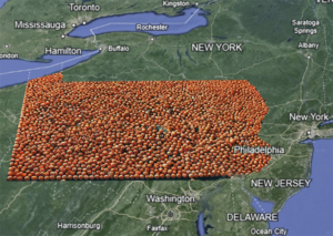 Pennsylvania covered in basketballs