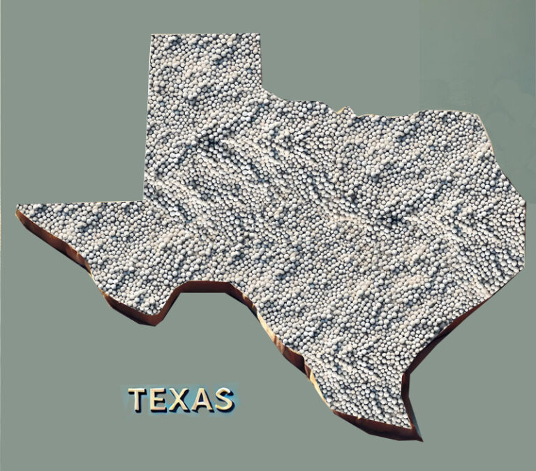 Texas covered in Golf balls