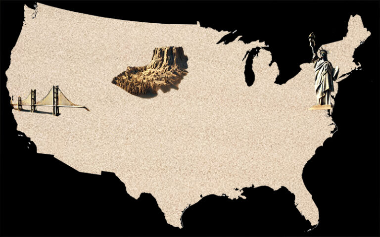 USA Covered With One Layer Of Sand