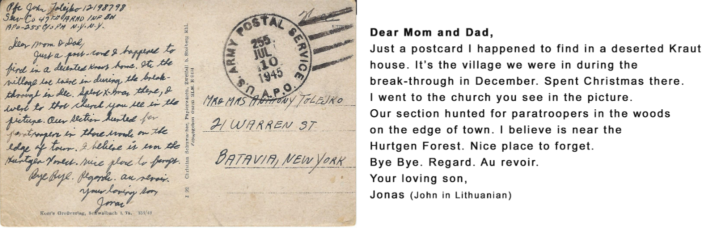 postcard to parents