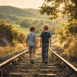 Boys on RR Tracks